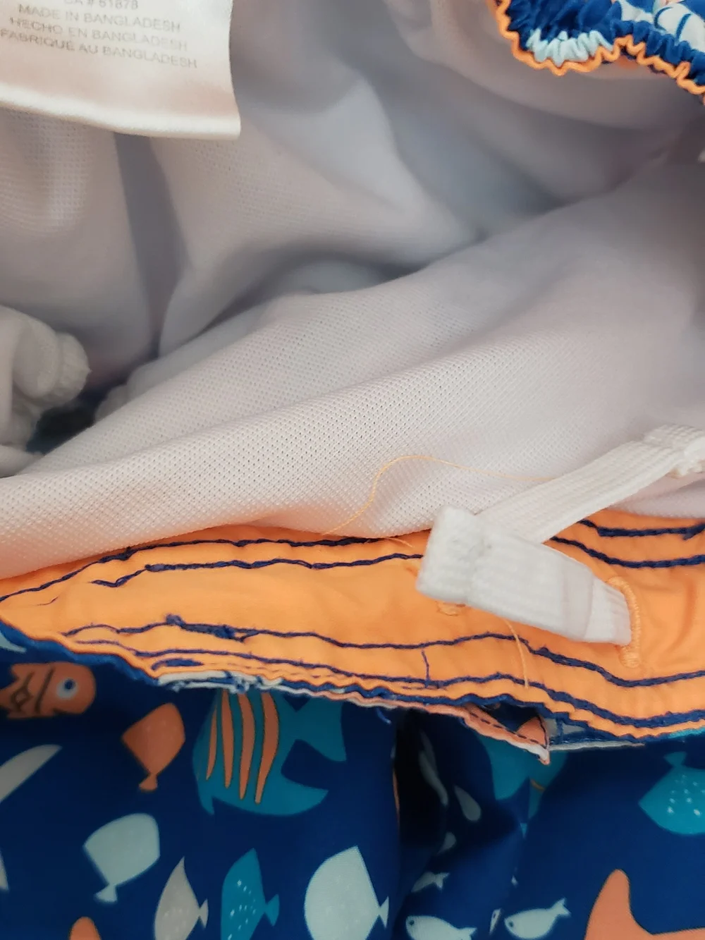 Kids Blue Shark & Fish Swim Trunks